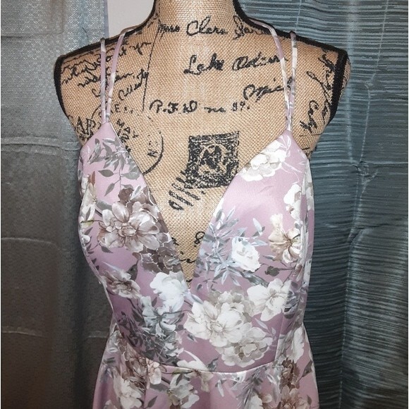 Trac 1XL Floral Print Strappy Plunging Back Dress - Picture 8 of 11